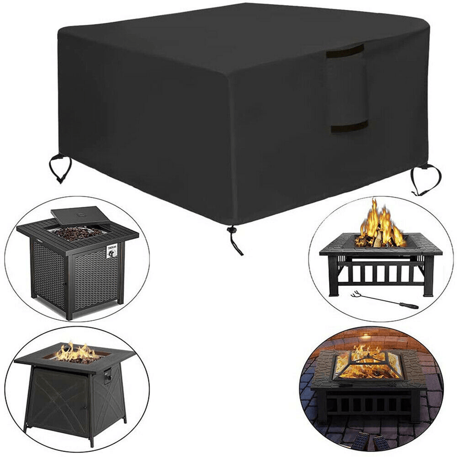 30~50" Oxford Cloth Fire Pit Cover Patio Square Table Cover Grill BBQ Gas Waterproof anti Crack UV Protector - MRSLM