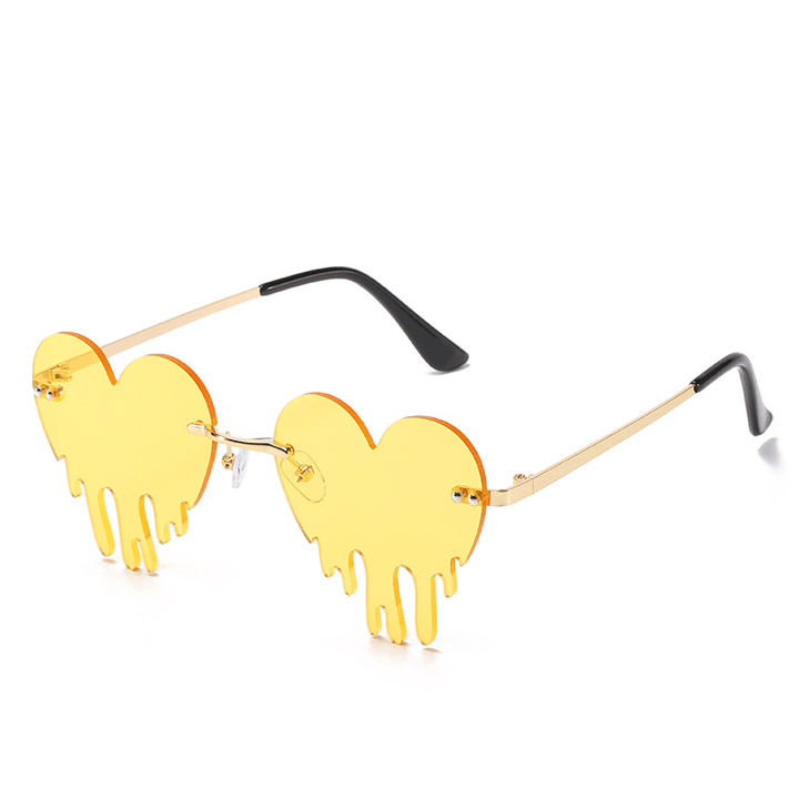 Women'S Personality Rimless Love Tears Sunglasses - MRSLM