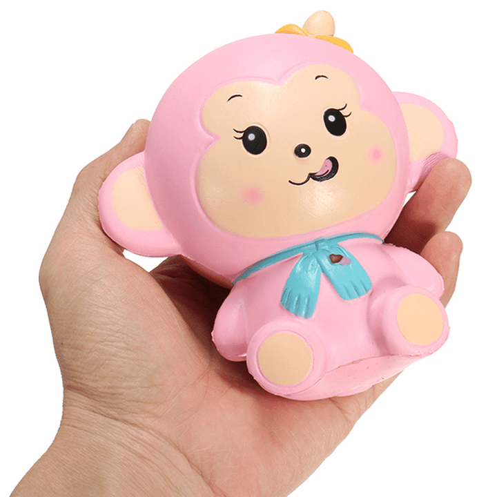 Woow Squishy Monkey Slow Rising 12Cm with Original Packaging Blue and Pink - MRSLM