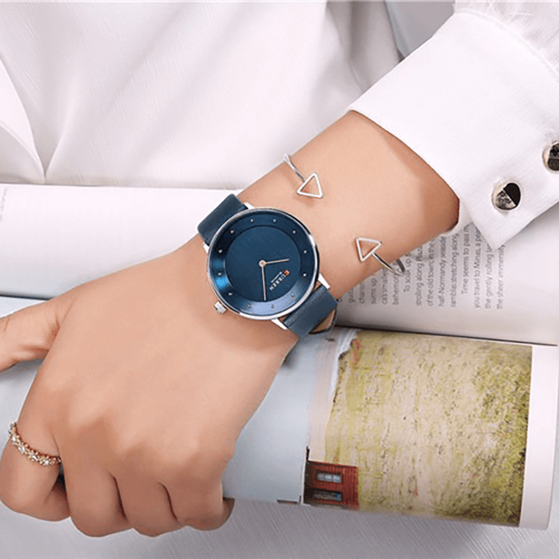 CURREN 9033 Fashion Casual Time Display PU Leather Strap Women Quartz Watch - MRSLM