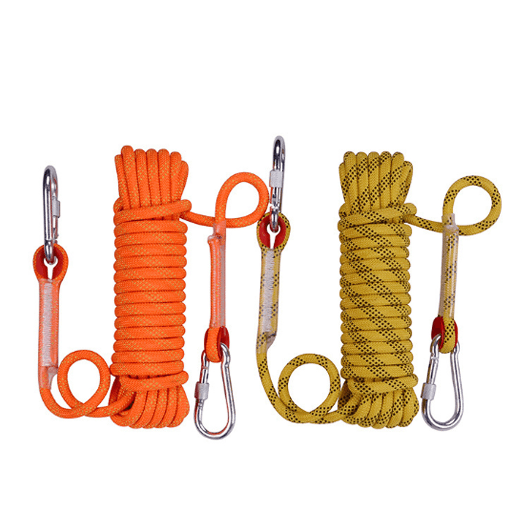 30Mx10Mm Double Buckle Professional Rock Climbing Rope Outdoor Sports Survival Downhill Safety Rope - MRSLM