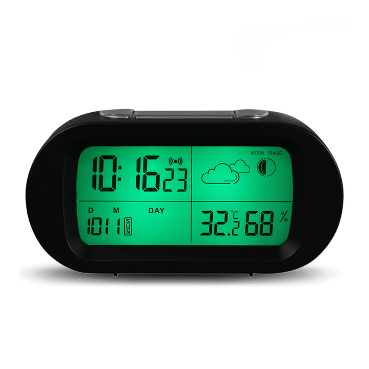 HC-102 Digital Time Thermometer Date Weather Display Snooze Mode Alarm Clock with LCD Screen - MRSLM