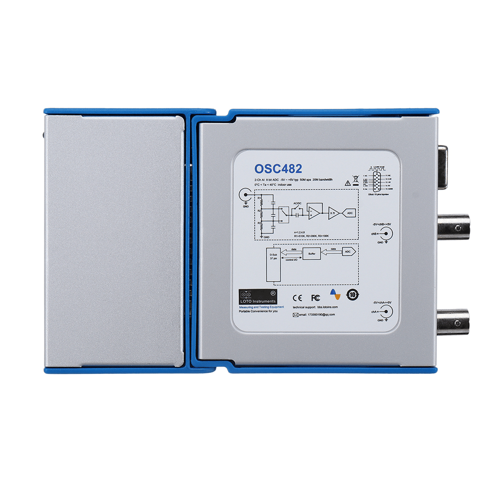 LOTO OSC482F Digital Portable Oscilloscope OSC482F PC Android USB 2.0 Virtual 2CH Bandwidth Oscilloscope with 13M Hz Signal Generator + 4 Channels Logic Analyzer - MRSLM