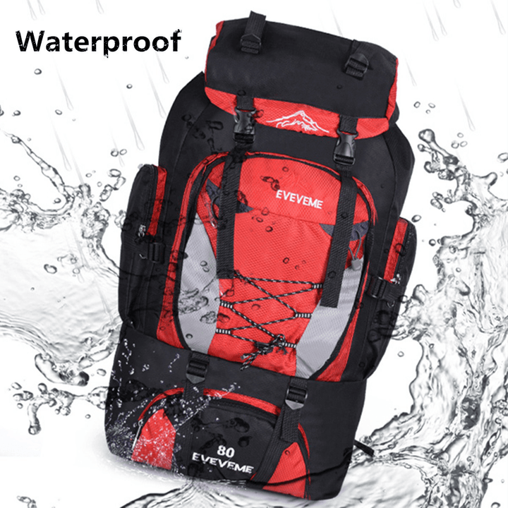 Ipree® 80L Extra Load Unisex Super Large Rucksack Waterproof Cycling Gear Bag Big Backpack Luggage Bag for Camping Hiking Travel Outdoor - MRSLM