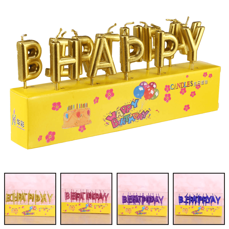 Novelty Happy Birthday Candle Unscented Decorative Wax Paraffin Colorful Candles for Party Cake Decoration - MRSLM