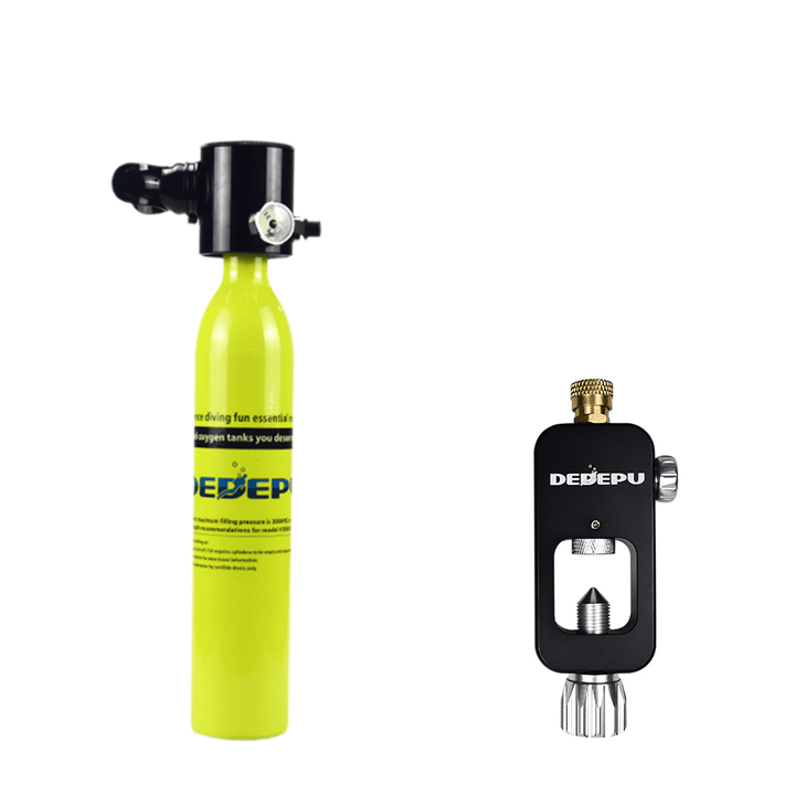 DEDEPU X3000 Scuba Diving Tank Mini Scuba Tank Portable 0.5L Oxygen Cylinder + Converter Snorkeling Respirator Equipment - MRSLM