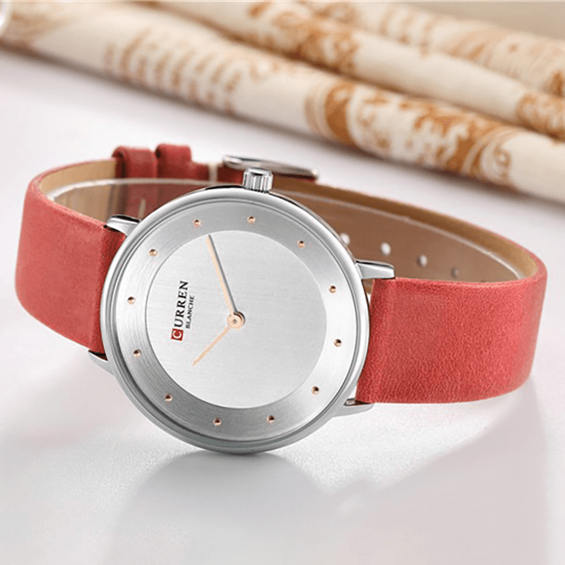 CURREN 9033 Fashion Casual Time Display PU Leather Strap Women Quartz Watch - MRSLM