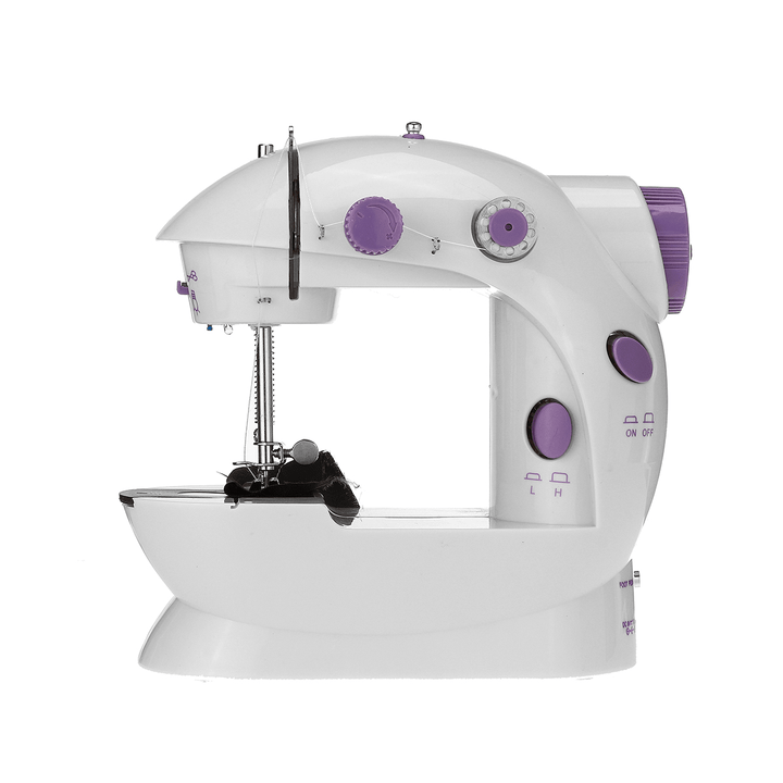 Mini Portable Electric Sewing Machine Stitch Sew Needlework Cordless Clothes Fabrics Sewing Machine W/ Light - MRSLM