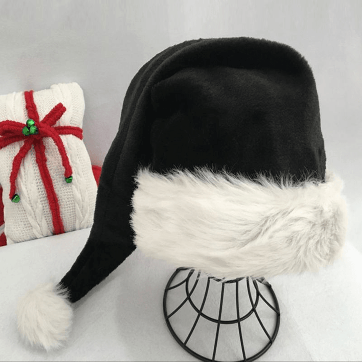 Black Plush Hat Adult Christmas - MRSLM