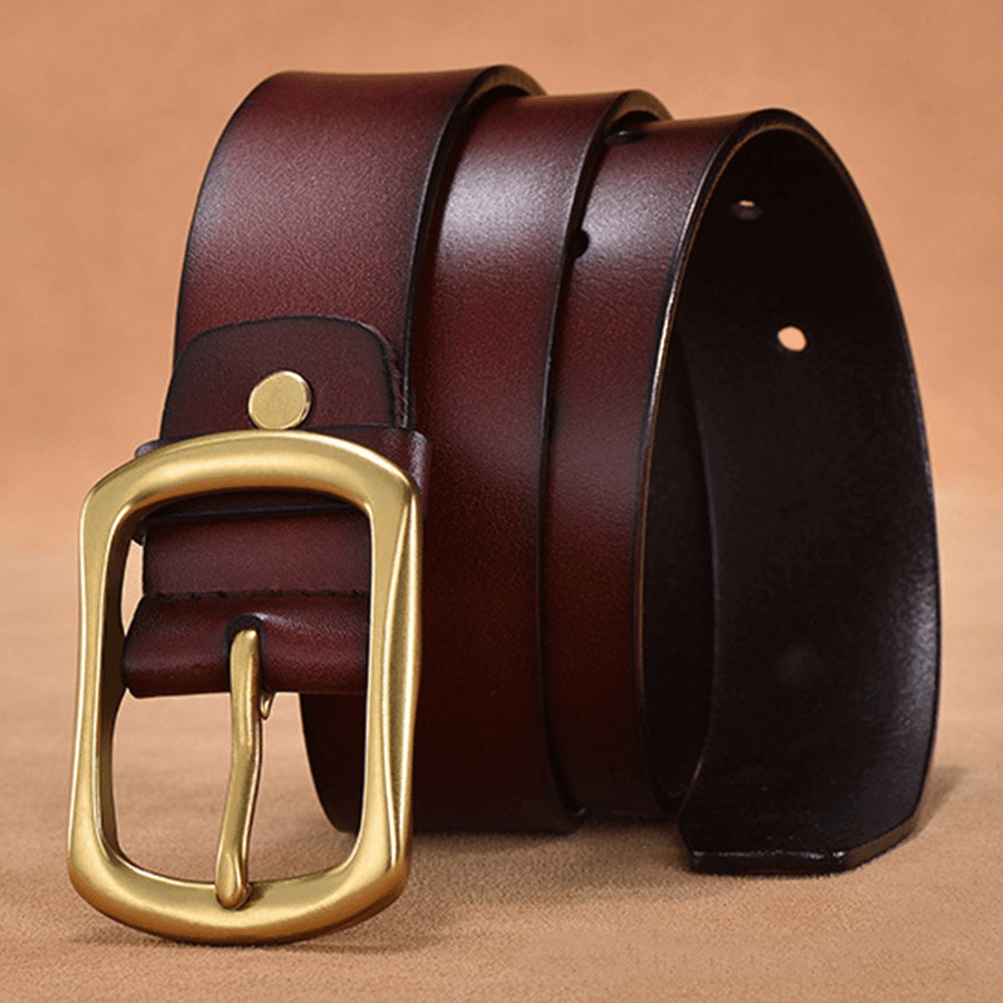 Men PU Leather 120CM Anti-Allergic Square Pin Buckle Retro Wild Casual Jeans Suits Belt - MRSLM