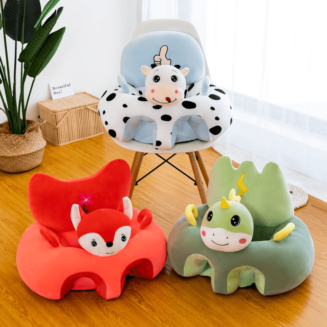 21.65" Animals Shape Non-Slip＆Washable Sofa Baby Learning Chair Soft Seat Protector No Filling Comfortable Cute Children Chair Kids Gift - MRSLM