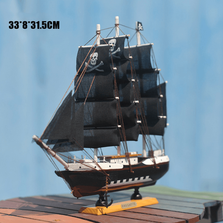 DIY Assembly Pirate Ship Assembly Model Wooden Sailing Boat Scale Decorations - MRSLM