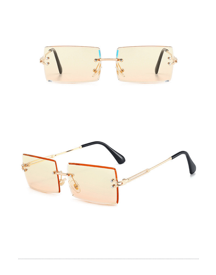 Trendy Frameless Female Fashion Street Shooting with Anti-Uv Sunglasses - MRSLM