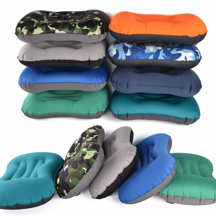 Ipree® Outdoor Travel Air Inflatable Pillow Sleep Headrest Neck Massage Folding Cushion - MRSLM