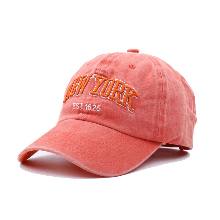 Washed Cloth Baseball Cap Embroidery Letter Retro Hat - MRSLM