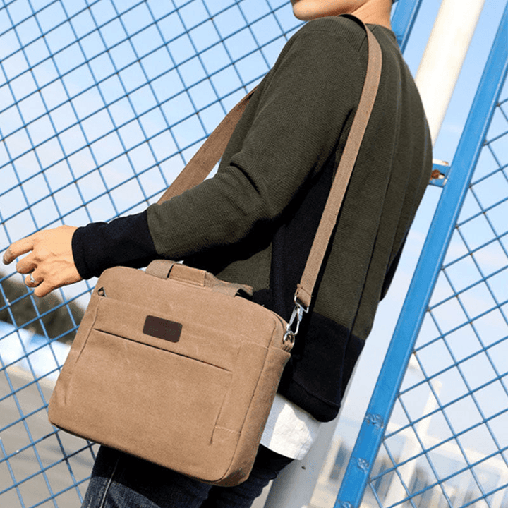 Men Canvas Shoulder Bag Crossbody Bag Handbag Business Bag - MRSLM