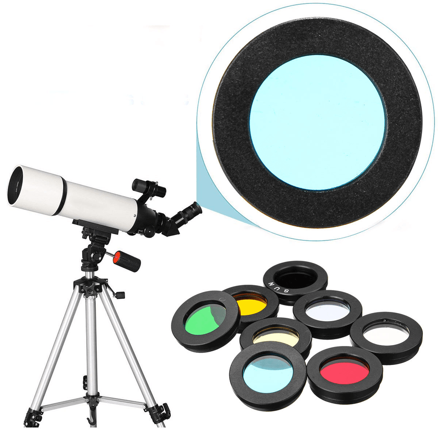 8Pcs/Set 1.25Inch Lens Filter Kit Nebula Filter Moon Sun Filter for Telescope Eyepiece Accessories - MRSLM