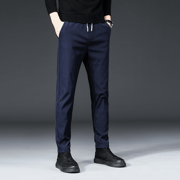 Men'S Casual Pants Stretch Slim Fit All-Match Men'S Wear-Free - MRSLM