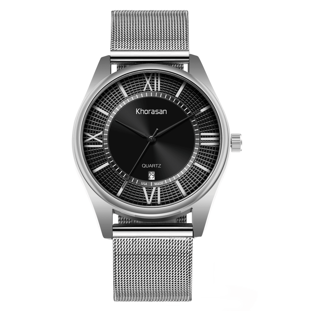 Khorasan Alloy Men Business Watch Decorated Pointer Calendar Quartz Watch - MRSLM