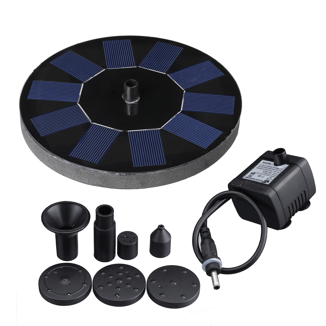 7V 1.4W Solar Powered Floating Birdbath Water Fountain Pump LED Pond Pool Decor - MRSLM