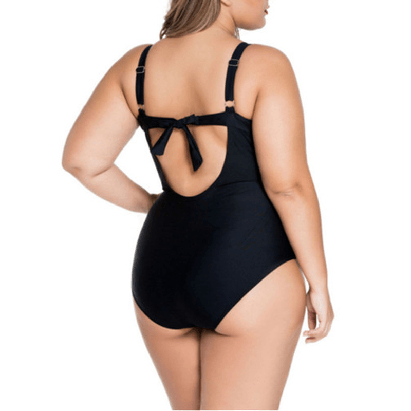 Summer plus Size Steel Ring Push up Swimsuit Suspenders Backless Sexy Swimwear - MRSLM