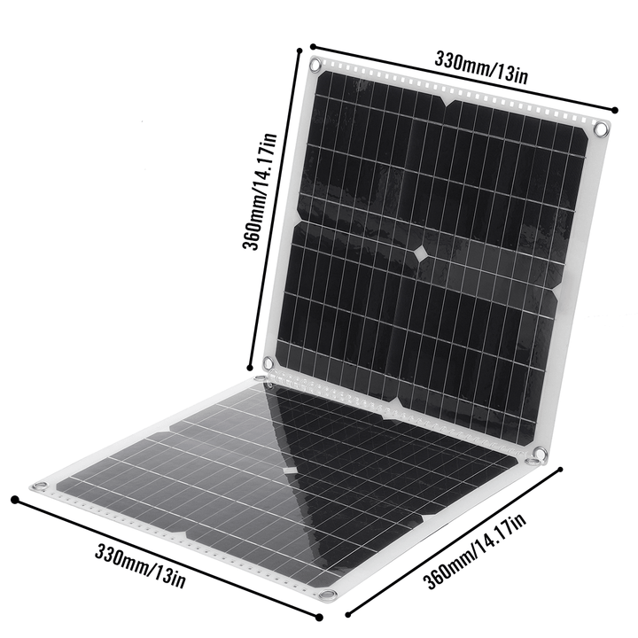 50W Foldable Solar Charging Panel 30-100A LCD Controller Solar Battery Charger Charging Kits - MRSLM