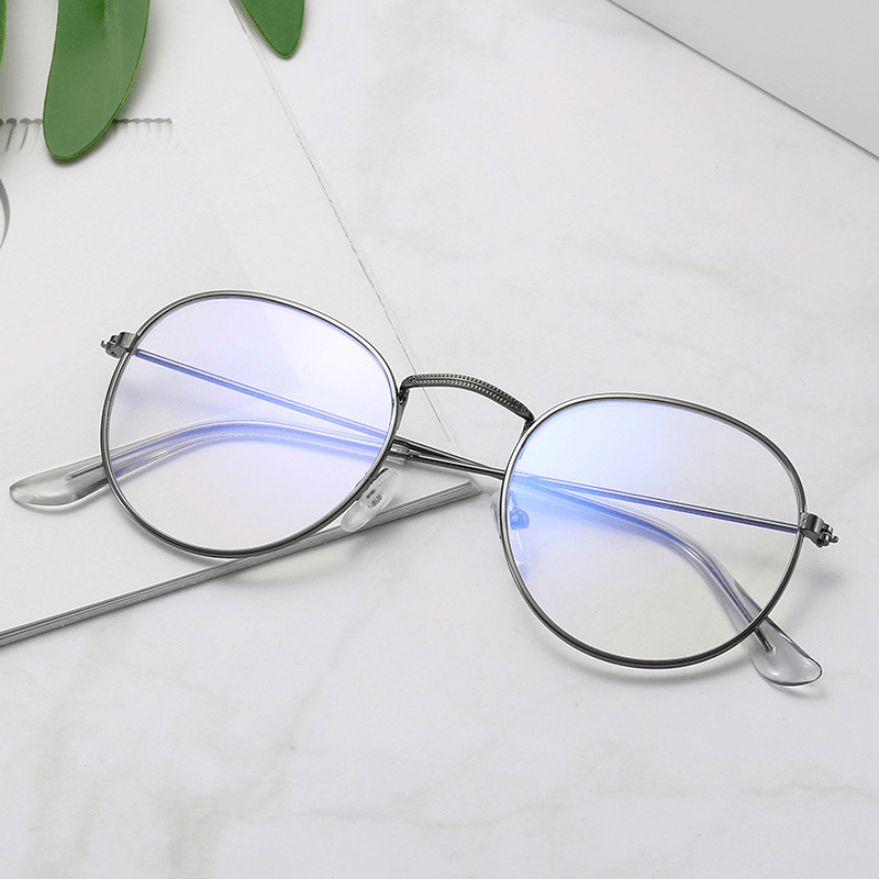 Metal Retro Patterned Glasses Frame Literary Harajuku round Frame Mirror - MRSLM