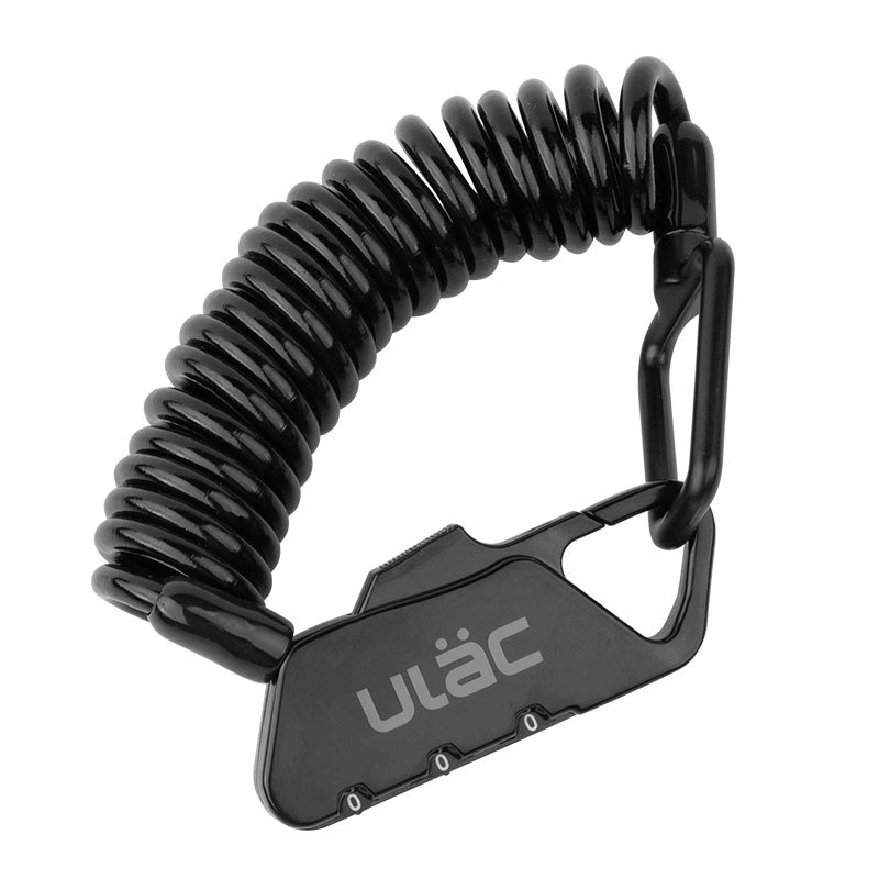 ULAC K2S Bicycle Combo Lock 1.2M Extended Spiral Cable 3 Digits Combination Resettable Light Weight Compact Portable Lock - MRSLM