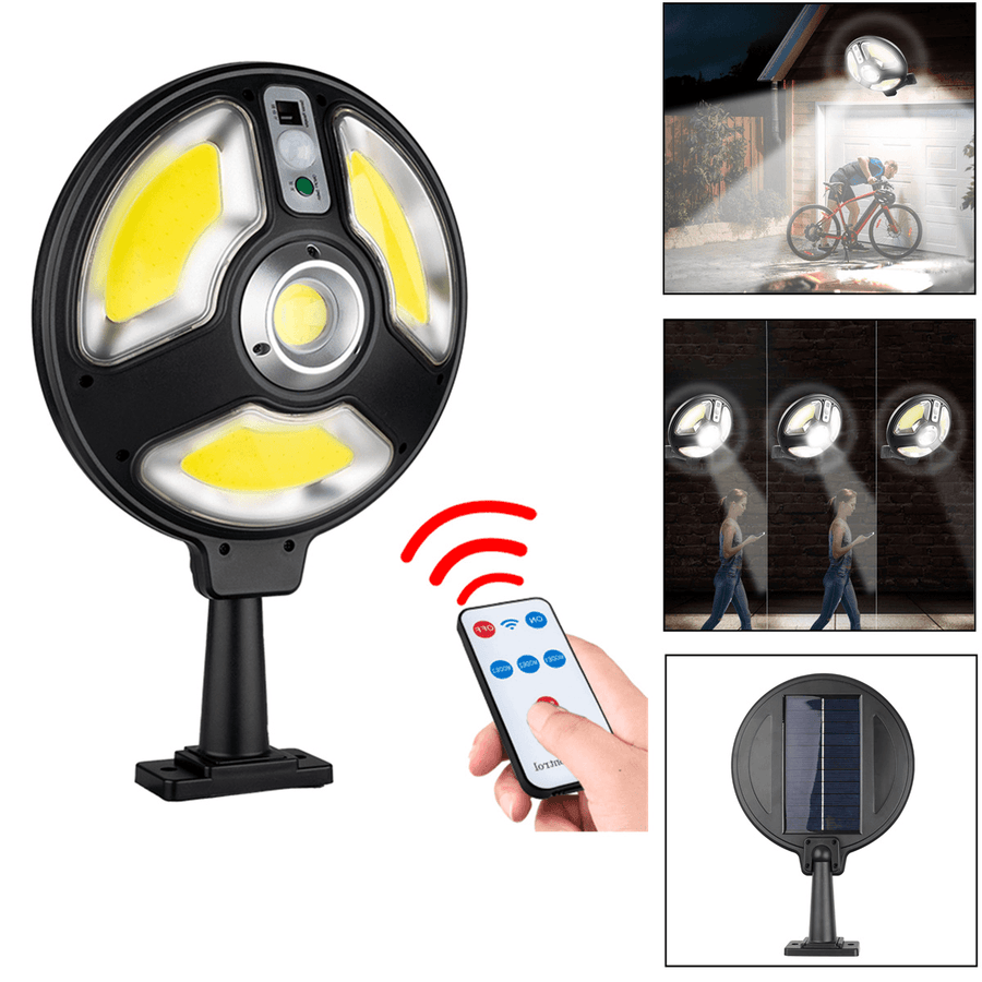 XANES® Solar Camping Light 3 Modes Sensor Garden Wall Light Outdoor COB LED Waterproof Smart Remote Control Lamp - MRSLM