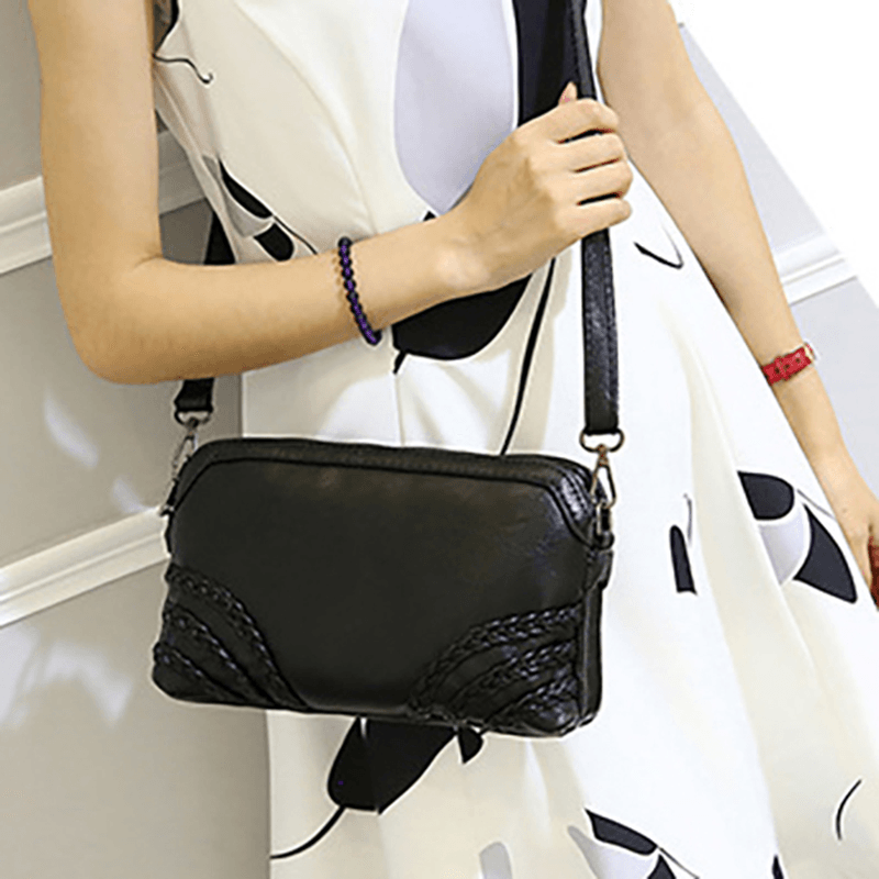 Women Vintage Soft Faux Leather Crossbody Bag - MRSLM
