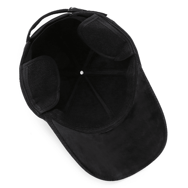 Men'S Solid Color Cotton Padded Ear Protection Cap - MRSLM