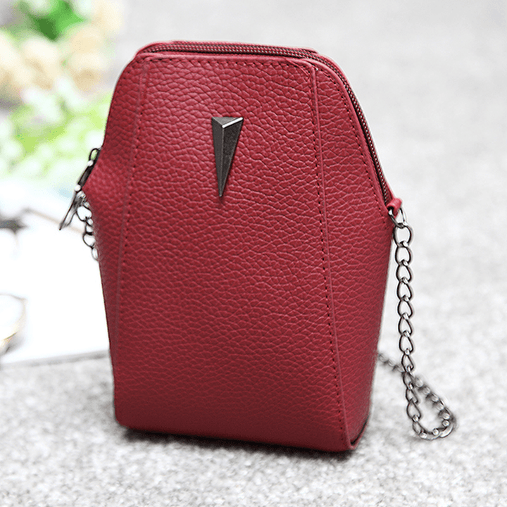 Woman PU Crocodile Pattern Chain Bag Phone Bag Clutch Bag Crossbody Bag - MRSLM