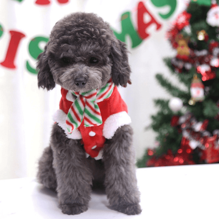 2020 Christmas Pet Clothes for Dogs Cats Costume Santa Claus Puppy Cat Clothes Winter Warm Dog Jacket Coats for Pet Hoodies Clothing - MRSLM