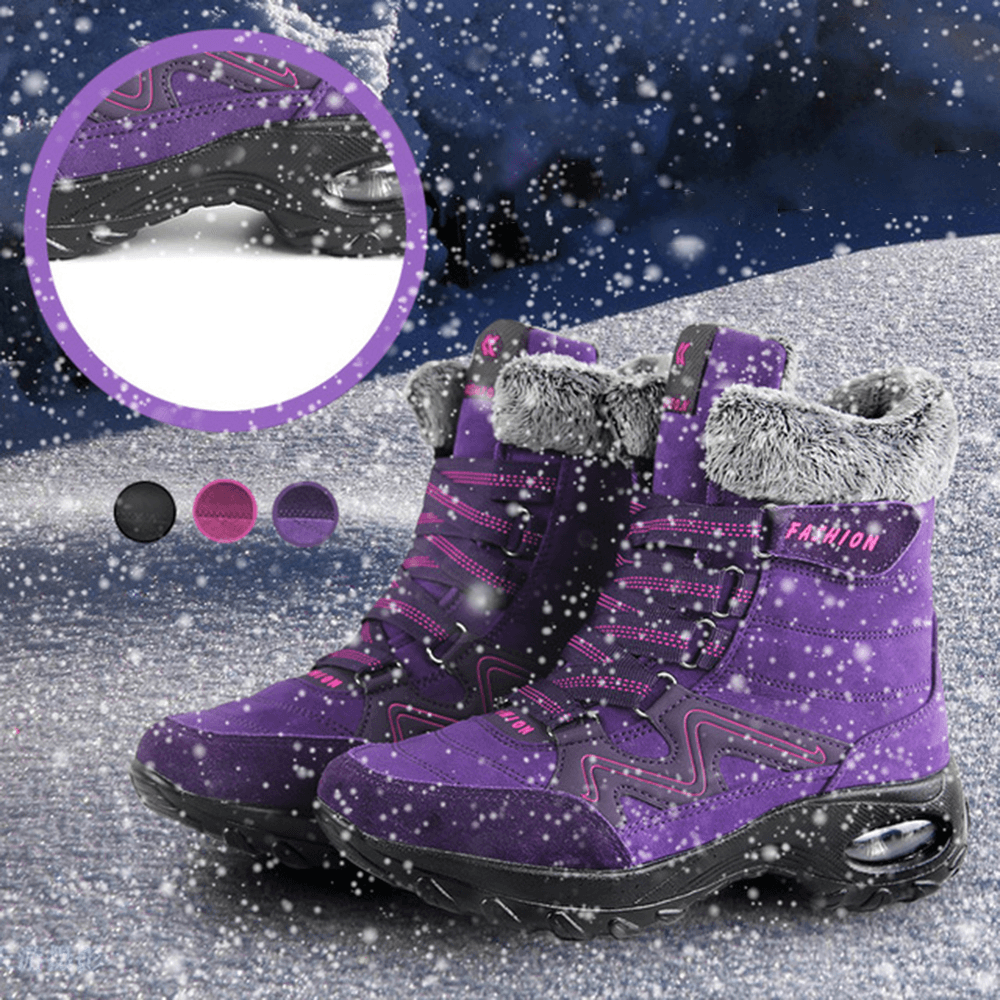 Women Air Cushion Soft Sole Warm Outdoor Snow Boots - MRSLM