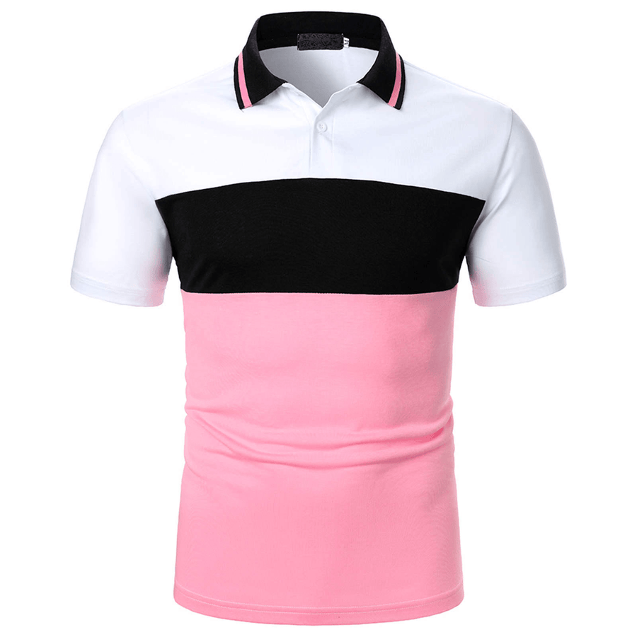 Summer V-Neck Muscular Sport Polo Shirts with Solid-Color - MRSLM