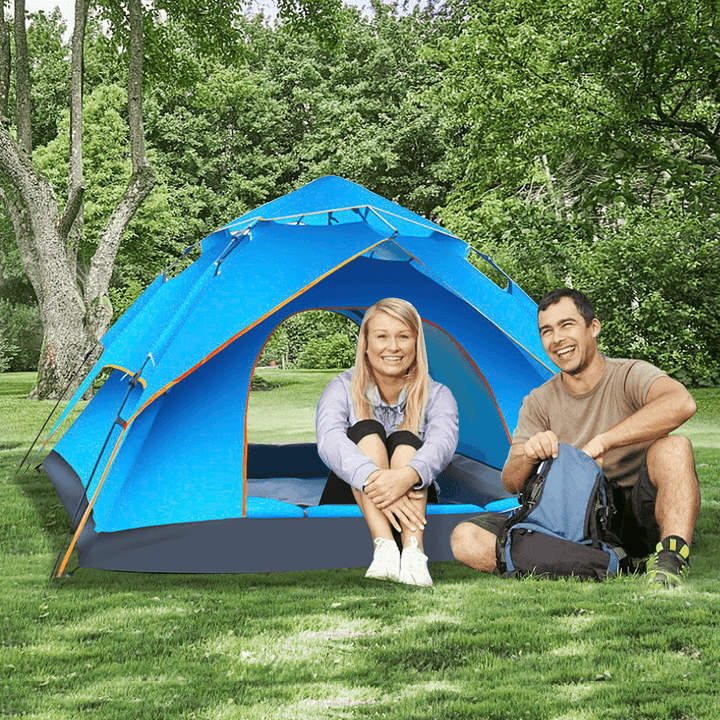 3-4 Person Camping Tent Instant Automatic Double Layer Waterproof Sunshade Canopy Outdoor Travel Beach - MRSLM