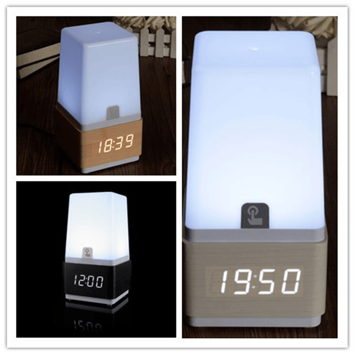 Bedside LED Light Alarm Clock Sound Control Countdown Table Lamp Easy Dimming Responsive Alarm Clock - MRSLM