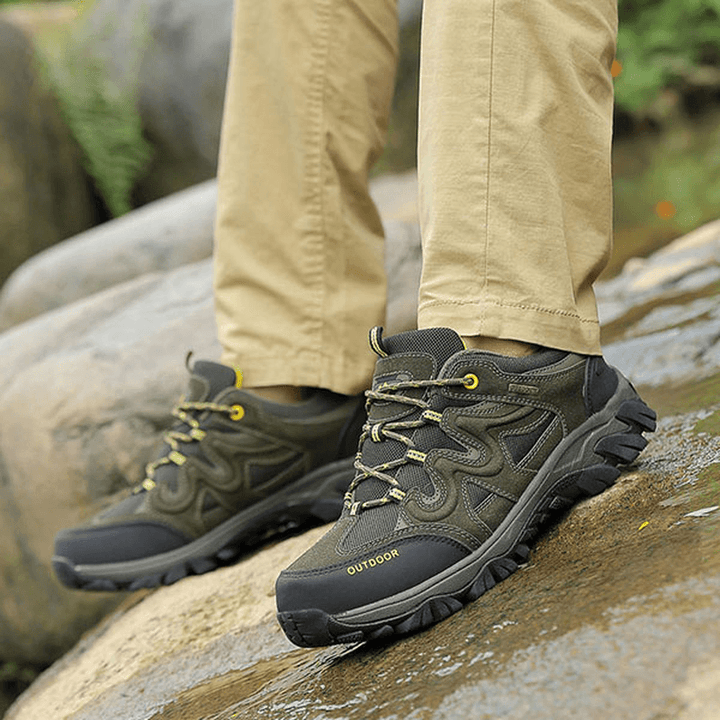 Big Size Men Comfortable Wear Resistant Outsole Outdoor Hiking Athletic Shoes - MRSLM