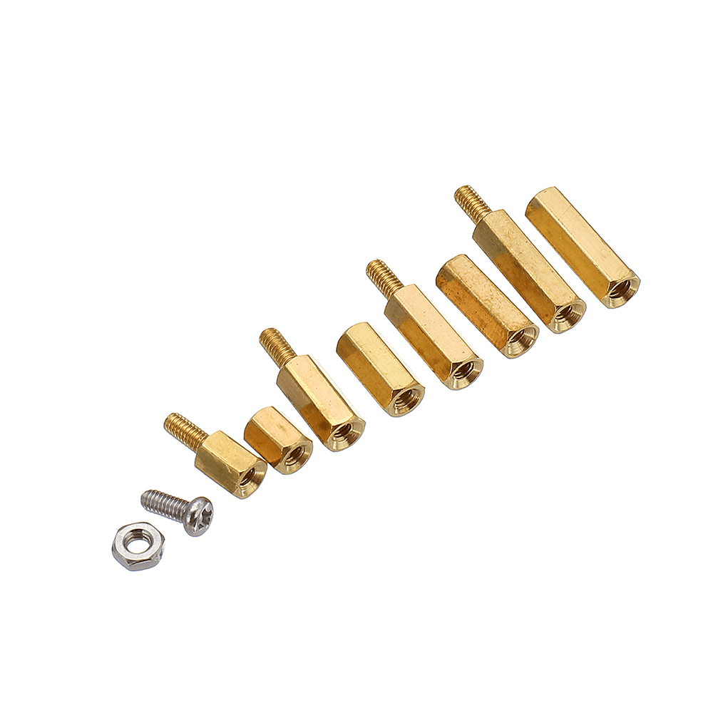 Suleve™ M2.5BH1 180Pcs M2.5 Brass Male-Female Hex Column Standoff Support Spacer Pillar Cross Screw Nut Assortment for PCB Board - MRSLM