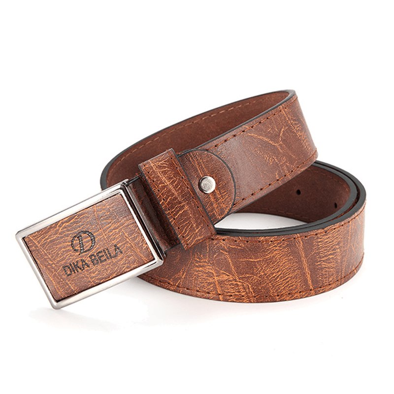 Mens PU Leather Alloy Needle Buckle Belt Belts Casual Leisure Pin Buckle Waistband Strap - MRSLM