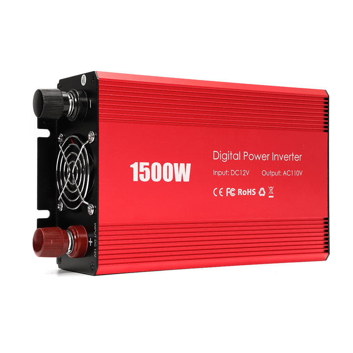 Portable 1500W Car Power Inverter DC 12V to AC 110V Modified Sine Wave Converter - MRSLM