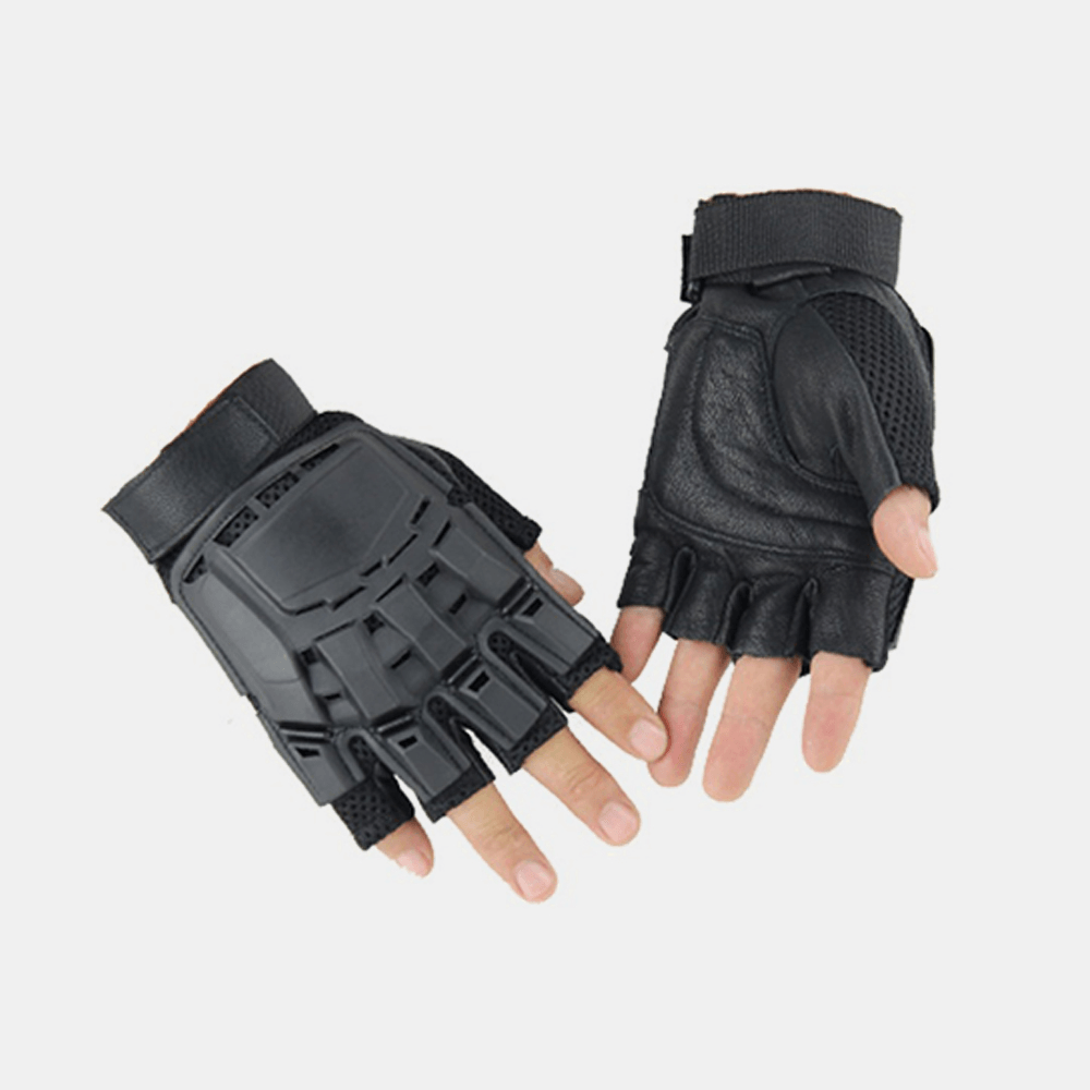 Outdoor Tactical Gloves Motorcycle Riding Sports Mountaineering Half-Finger Gloves Male Field Fitness Bike Gloves - MRSLM