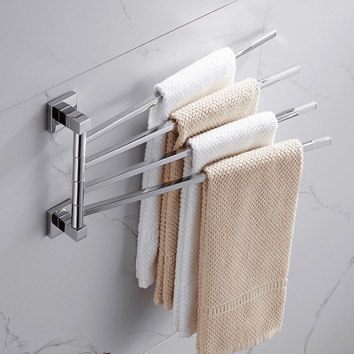 2/3/4 Poles Stainless Stainless Steel Rotating Towel Rack Bath Rail Hanger Towel Holder - MRSLM