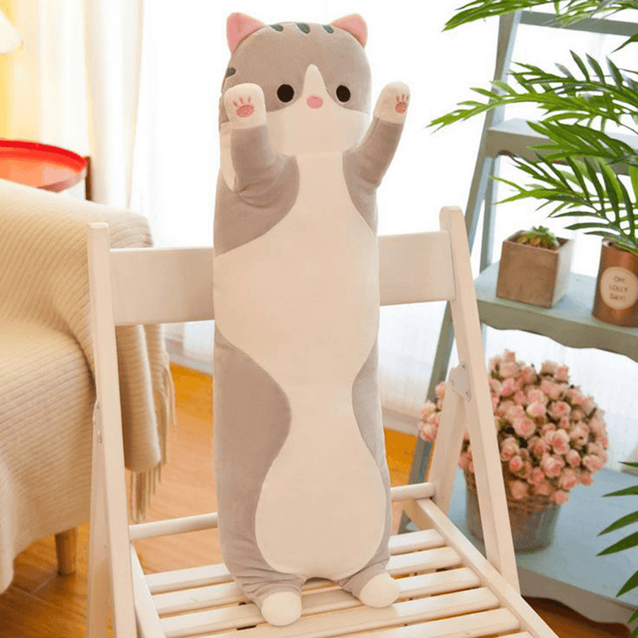 110/130Cm Cute Plush Cat Doll Soft Stuffed Pillow Doll Toy for Kids - MRSLM