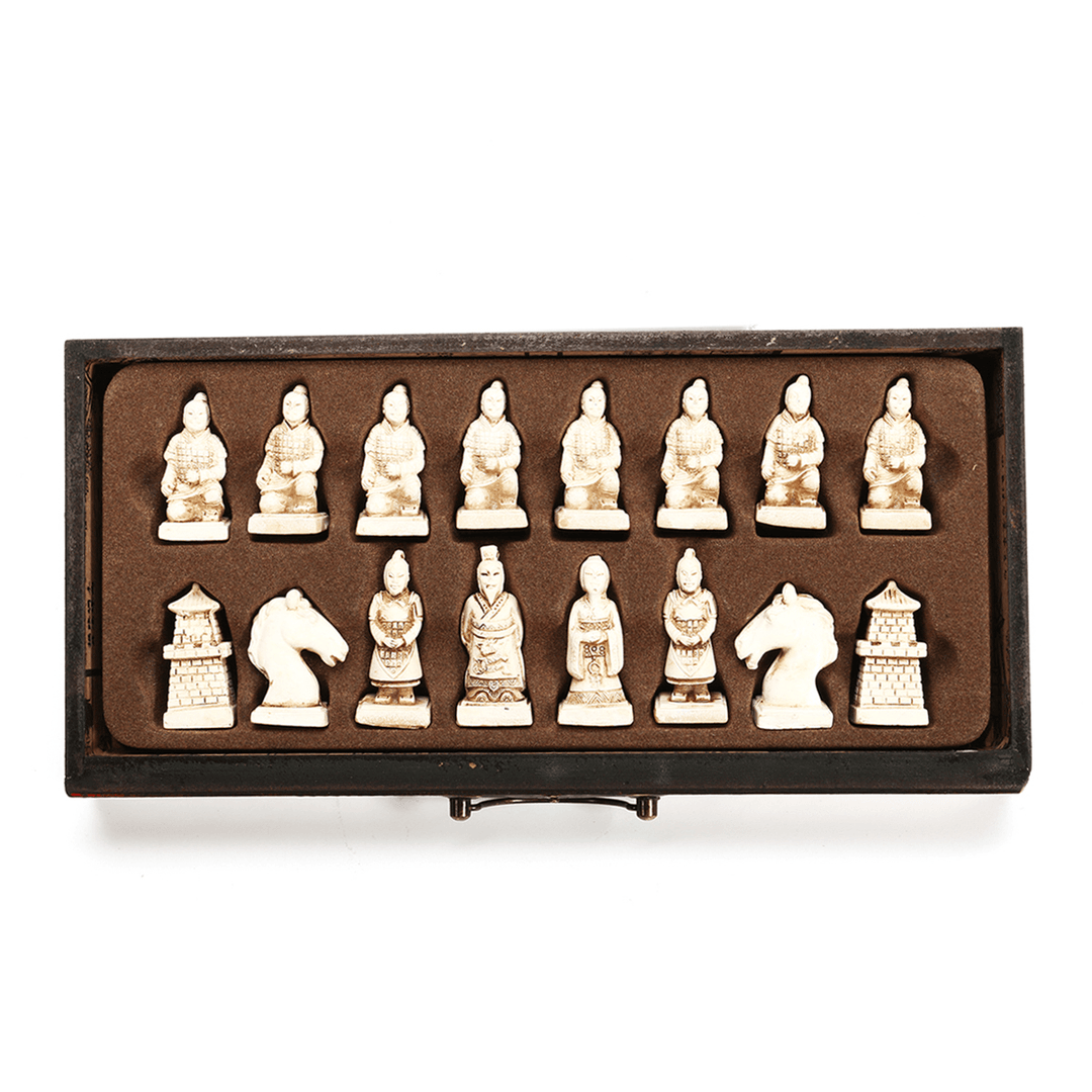 Vintage Wooden Chinese Chess Board Table Game Set Pieces Gift Toy Collectibles - MRSLM