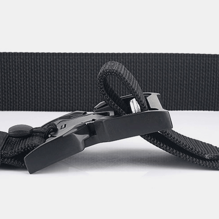 Men Nylon Braided 125Cm Magnet Quick Release Buckle Wear-Resistant Outdoor Military Training Tactical Belts - MRSLM