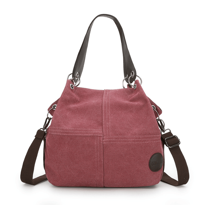 Women Casual Canvas Multi-Carry Handbag Shoulder Bag - MRSLM