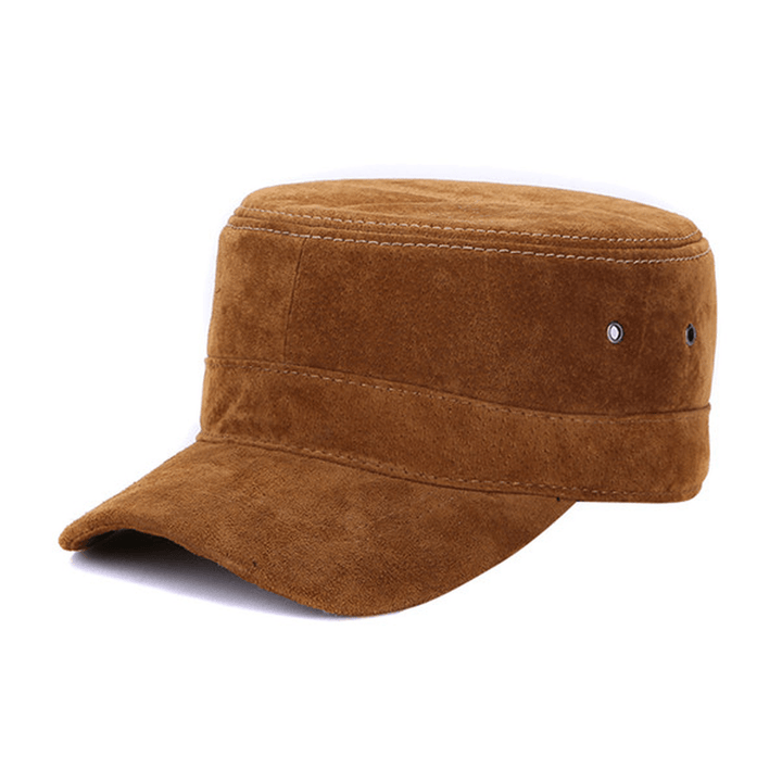Men Winter Warm Military Flat Top Cap Casual Outdoor Sun Visor Baseball Hat - MRSLM