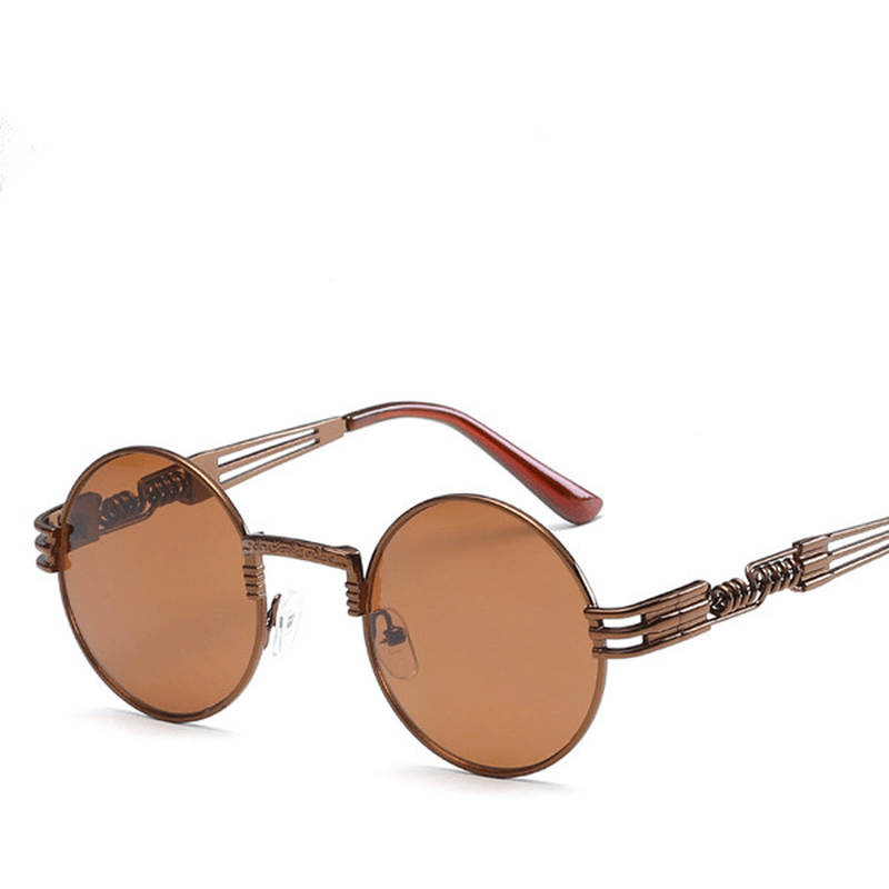 Women Classic Gothic round Steampunk Sunglasses - MRSLM