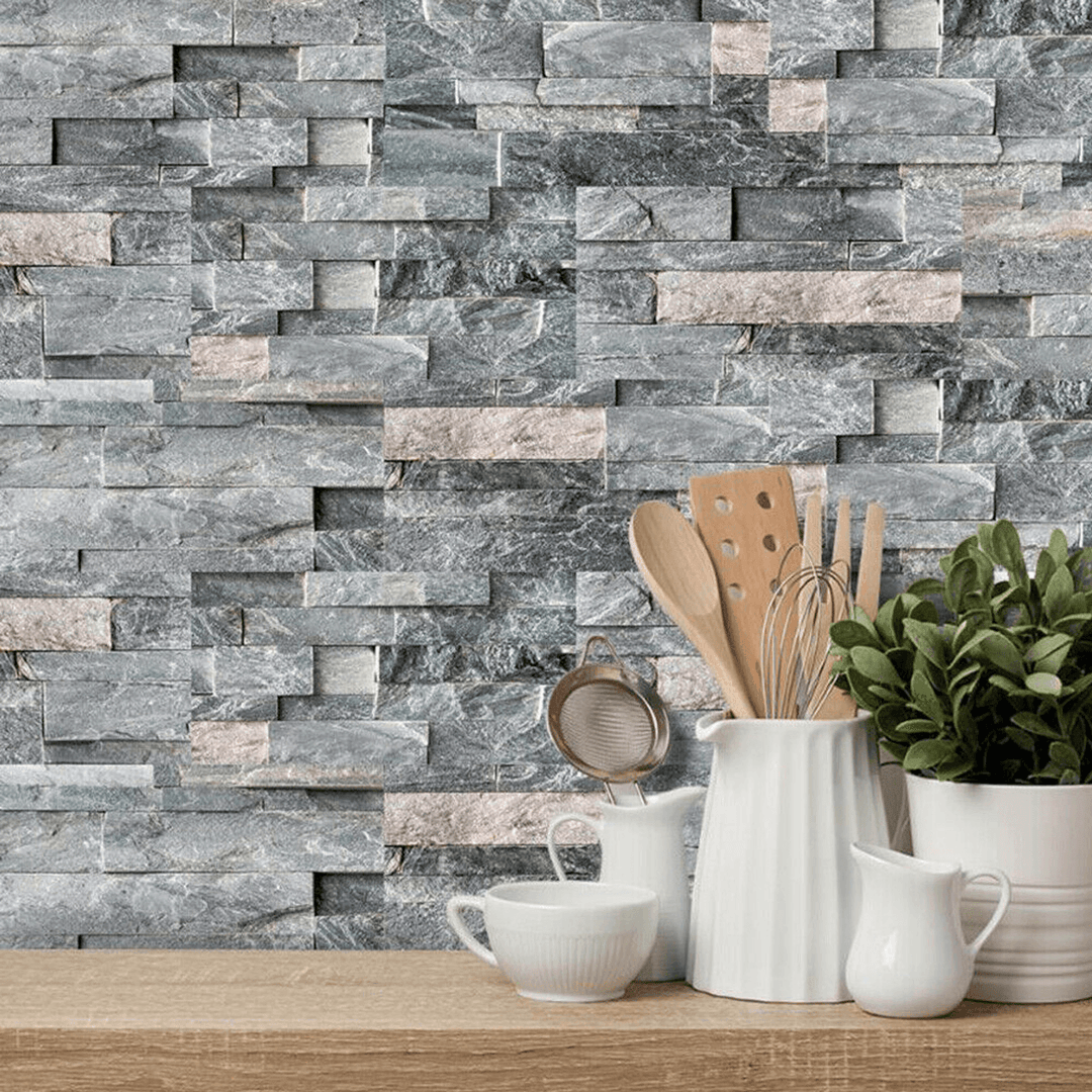 9Pcs Kitchen Tile Stickers Mosaic Wall Paper Bathroom Self-Adhesive Decor Home DIY - MRSLM